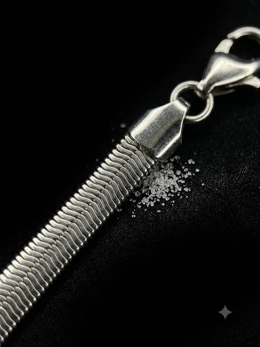 Silver Herringbone Snake Chain Necklace – Premium Stainless Steel