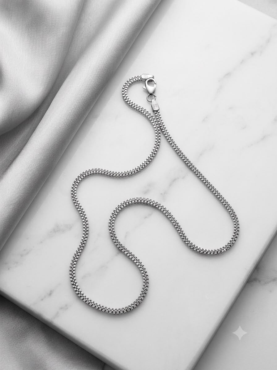 Ice Drippin™ Nova Box Chain Necklace – Silver