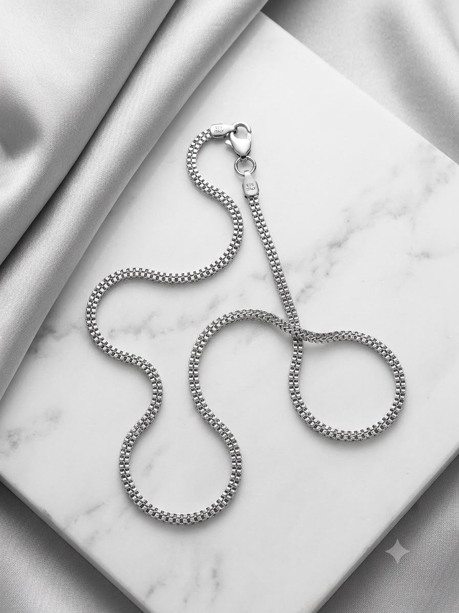 Ice Drippin™ Nova Box Chain Necklace – Silver