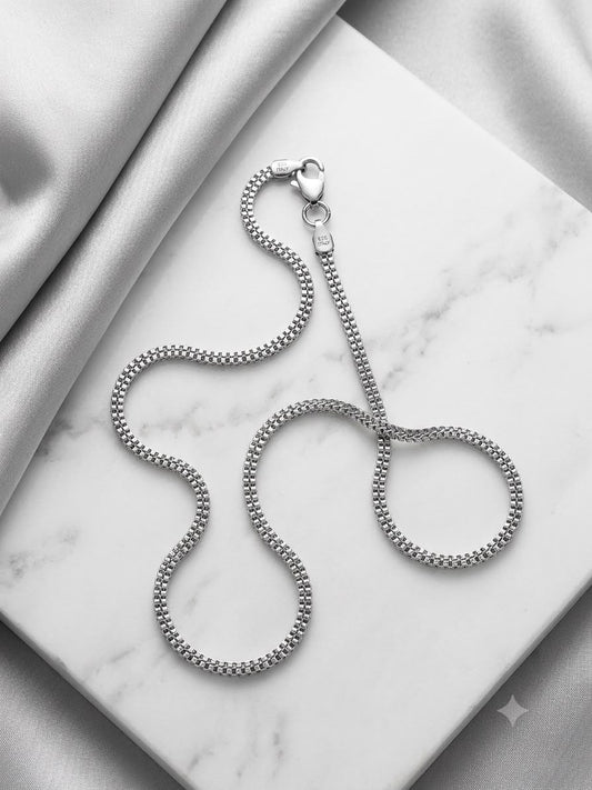 Ice Drippin™ Nova Box Chain Necklace – Silver